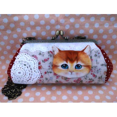 Cat Pikpak พร้อมสายโซ่ ขนาดปากกระเป๋า 18 cm. (กระเป๋าสำเร็จ)