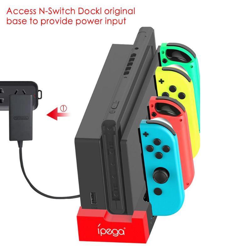 แท่นชาร์จ Ipega Charger with 4 Slot Nintendo Switch Joy-Con (แท่นชาร์จจอยคอน)(แท่นชาร์จ Joy con)