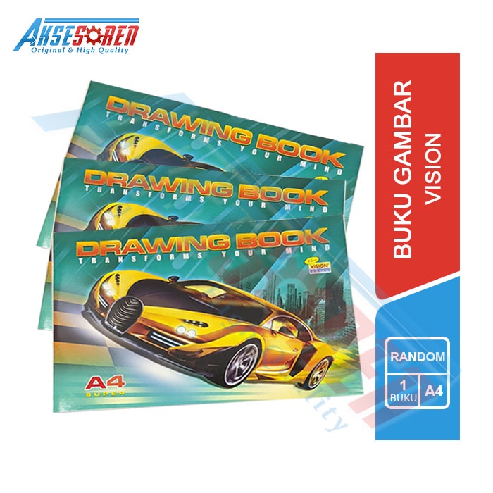 DRAWING BOOK A4 VISION [1 BOOK] / หนังสือระบายสี / การวาดภาพ EQUIPMENT / A4 VISION DRAWING BOOK