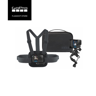 GoPro Mounts /Sport Kit เซ็ทอุปกรณ์เสริมโกโปรสุดคุ้มมี Chesty+Hand bar สำหรับยึดจับแฮนด์รถ พร้อมกระเป๋า เหมาะกับสายกีฬา