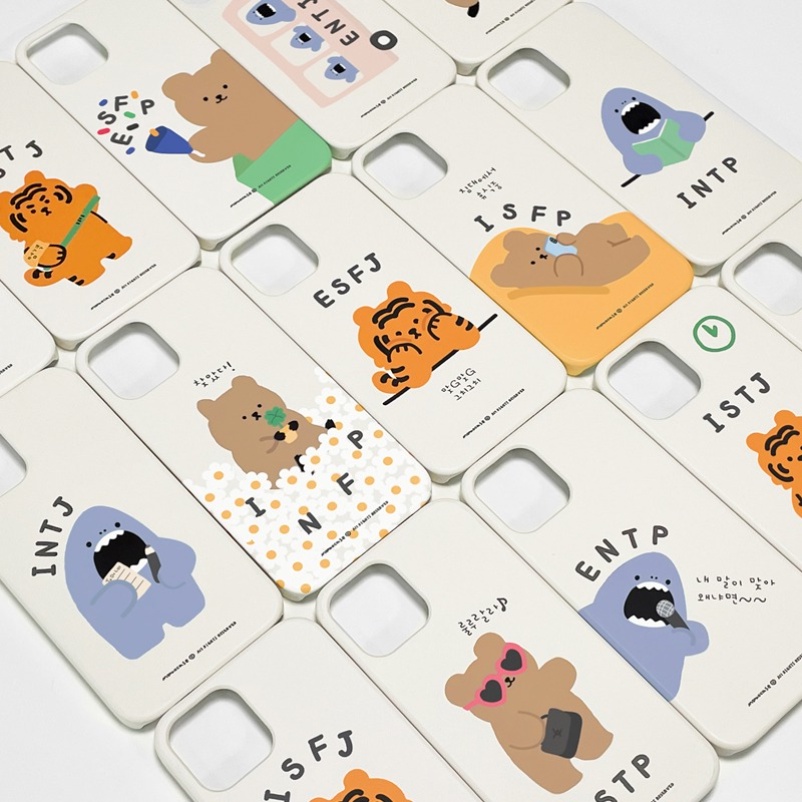 【 Korean Phone Case Compatible for iPhone, Samsung 】 MBTI Hard Protective Cute Hand Made Unique Galaxy 13 8 xs xr 11pro 11 12 12pro mini Korea Made