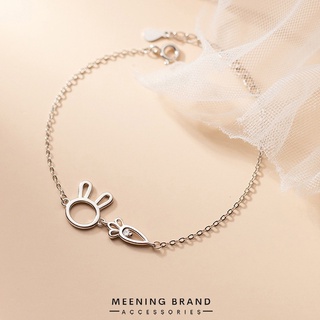 MeeningBrand ❥ สร้อยข้อมือเงิน RABBIT &amp; CARROT [01-0085]