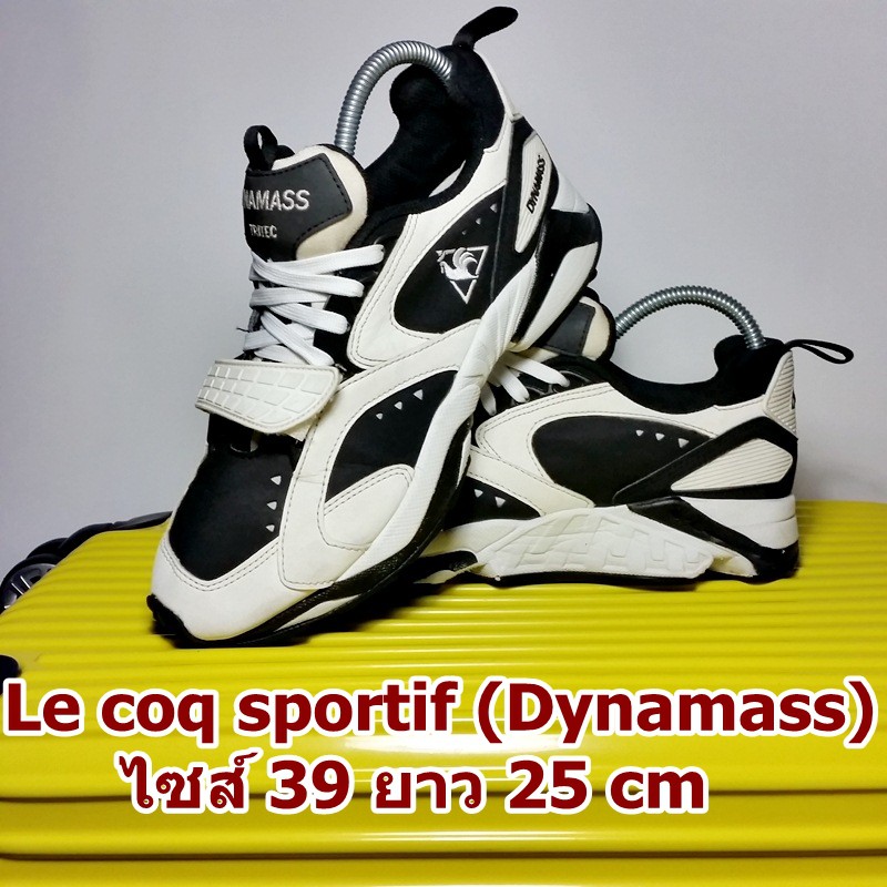 Le coq sportif (ไก๋) Dynamass มือสอง ของแท้ ไซส์ 39 ยาว 25 เซน สภาพสวยมาก กริ๊บ (รองเท้าเลอคอค สีขาว รุ่น เบอร์  ใหม่ ดี