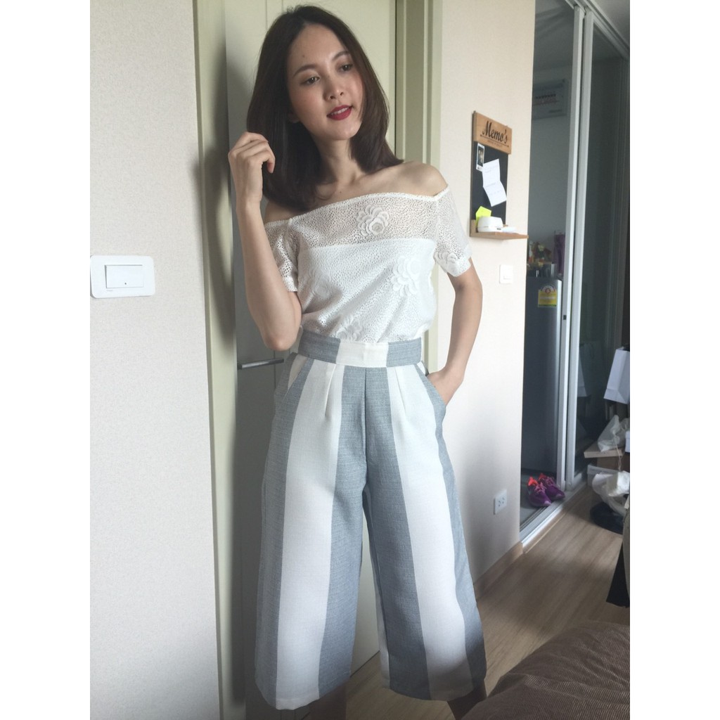 Stripe Culottes pants