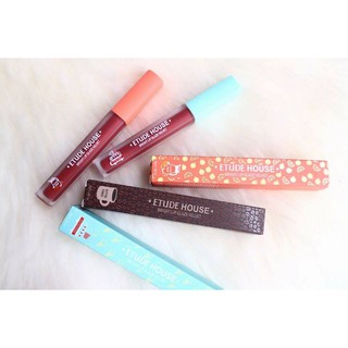 Etude House bright lip glaze velvet ลิปหัวจุ่มเนื้อแมท กล่องสีฟ้า