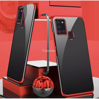พร้อมส่ง Case Samsung galaxy A21s เคสนิ่ม TPU เคสใสขอบสี สินค้ามาใหม่ สีดำ สีแดง สีนำเงิน เคส Samsung A21S สวยและบาง