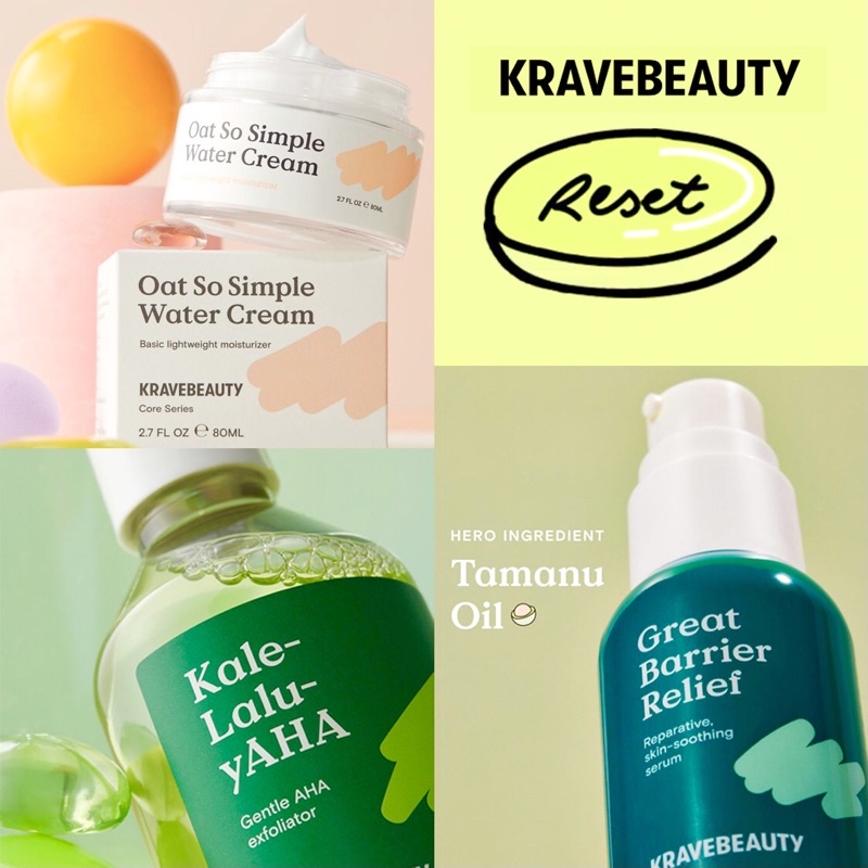 ❣️❣️SALE พร้อมส่ง❣️❣️ krave beauty great barrier relief, kale lalu yaha toner, beet the sun, oat so 