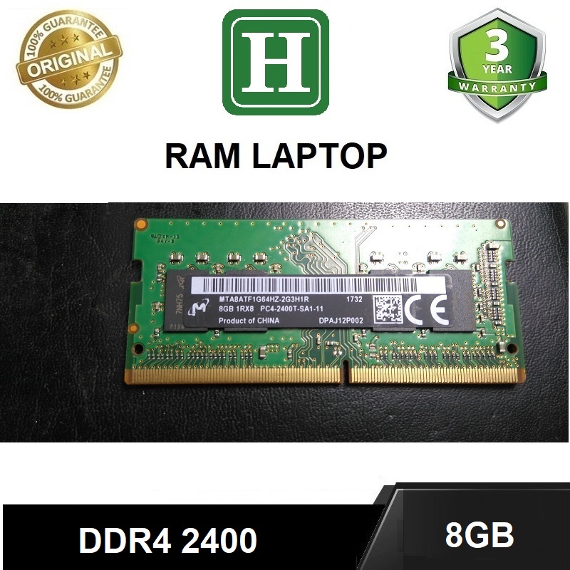 Laptop Ram DDR4 (PC4) 8GB bus 2400 ของแท้ 3 ปี