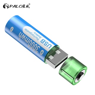 ถ่านชาร์จ USB ได้ ถ่านชาร์จ Li-ion AA 1.5v ถ่านชาร์จ 3000 mAh ถ่านชาร์จ Type-C  ไม่ต้องใช้เครื่องชาร์จ