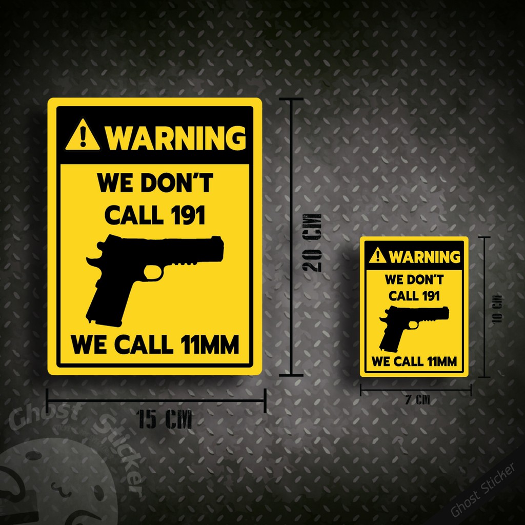 สติกเกอร์รูปปืน Colt M1911A1 สติกเกอร์ติดรถยนต์ สติกเกอร์ป้ายคำเตือน มี2ขนาด