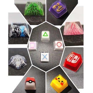 ปุ่มกดคีย์บอร์ด Resin keycaps ปุ่มกดเรซิ่นบุคลิกภาพ sa ความสูง MX ครอสรูปรับแต่งแป้นพิมพ์กลโปร่งแสงส่องสว่าง