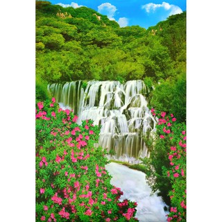 โปสเตอร์ รูปถ่าย น้ำตก วิว ธรรมชาติ ภาพมงคล เสริมฮวงจุ้ย Landscapes Nature POSTER 23”x34” Inch Waterfalls Mountain V2