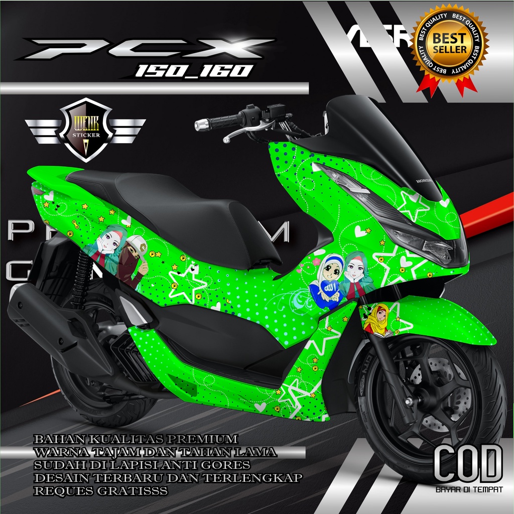 สติ๊กเกอร์ PCX DECAL ดีไซน์อนิเมะ BEAUTIFUL HIJAB GIRL
