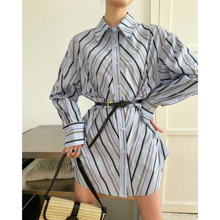 Jules24 - Summer Stripped Shirtdress เสื้อเชิ้ตเดรสลายทาง