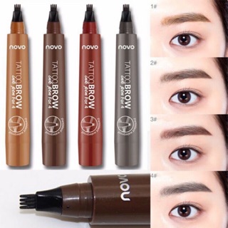 ปากกาเขียนคิ้วลายเส้น ติดทนนาน 2-3 วัน Novo Tattoo Brow กันน้ำ กันเหงื่อ ปากกาเขียนคิ้ว เขียนคิ้ว เขียนคิ้วลายเส้น