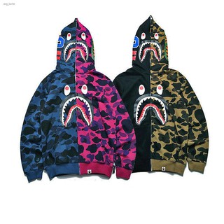 Bape(เบ็บ) A Bathing Ape Camouflage Hoodie Coat เสื้อแจ็คเก็ตกันหนาวมีซิปลายพรางเสื้อฮู้ด