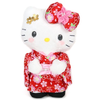 ตุ๊กตา Sanrio Japanese Kimono &amp; Sakura Series แบบ Hello Kitty ขนาด 13 x 9 x 22 ซม.