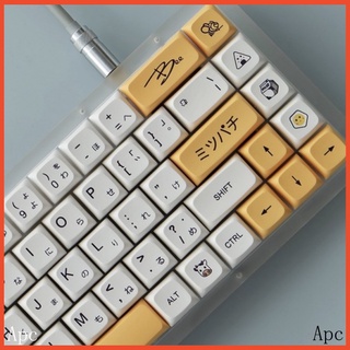 ราคา[keycap ไทย]  Honey milk customized keycaps XDA height PBT 137key keycap custom Thai English / Japanese thai Keycaps mechanical keyboard switches key cap full set characters simple thai Keycaps