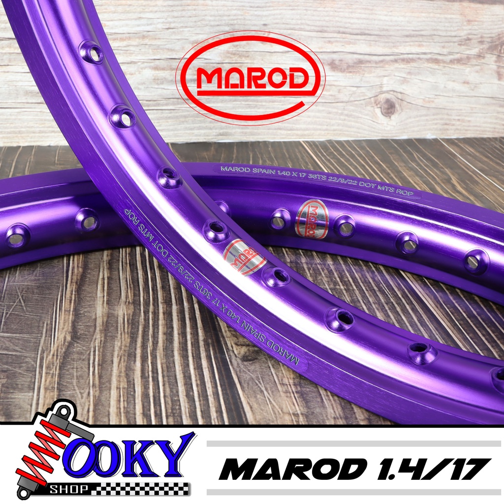 "ล้อ MAROD 1.40 X 17/1.2-17 ขอบเรียบ วงล้อ ขนาด1.4/1.2ขอบ 17ลิขสิทธิ์แท้ สีม่วงน้ำเงิน วงล้ออลูมิเนี
