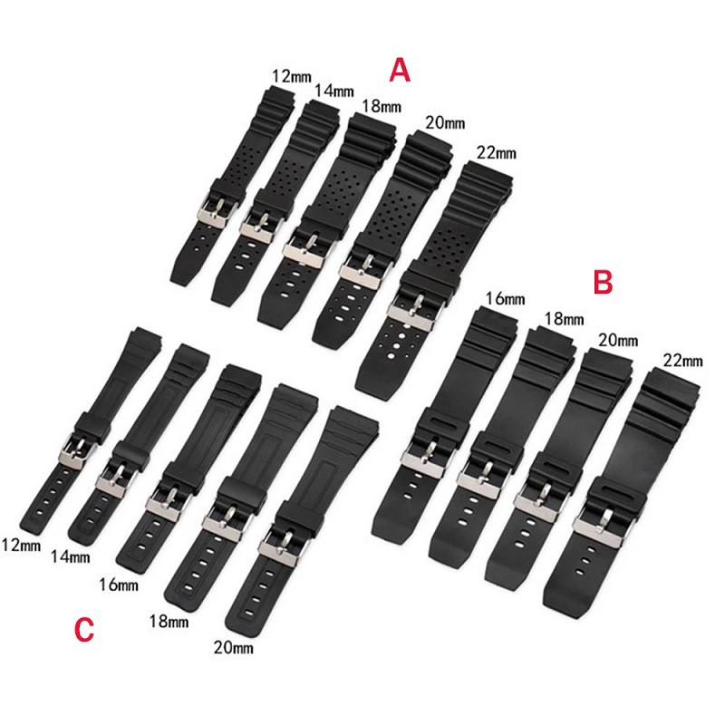 สายนาฬิกา สายยางทรง Sport สำหรับ Casio และนาฬิกาทั่วๆ ไป มีขนาด 18mm, 20mm และ 22mm