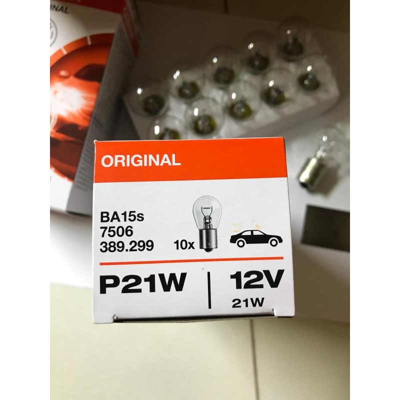 หลอดไฟรถยนต์ osram แท้  T20 แบบเขี้ยว 1 ไส้ P21w 12V 21w หรือ 2 ไส้ P21/5w 21/5w เลือกในตัวเลือก จำนวน 1 หลอด ราคา ถูกที่สุด ดีลบีเคเค แกลเลอรีภาพที่ 5