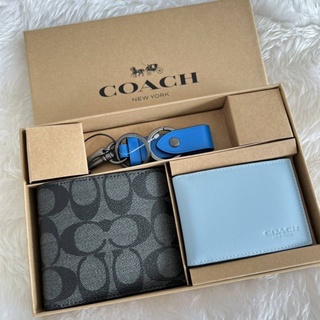 -📮Coach Box set มี 2สีค่ะ กระเป๋าสตางค์ชายมีไส้ + พวงกุญแจ