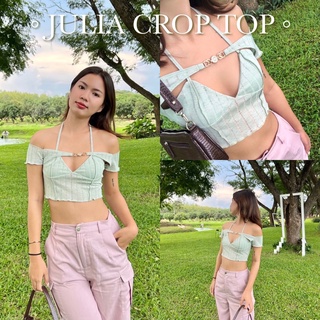 SOMEDAY : JULIA CROP TOP | เสื้อครอปเปิดไหล่ y2k เสื้อครอปคล้องคอ สายฝอ