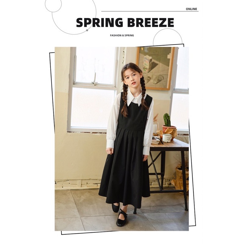 เซท เสื้อเชิ้ตแขนยาว + เดรสสีดำ / D92 / 650