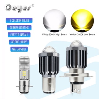 Ceyes Motorcycle Headlight LED Blubs H4 H6 T19 P15D Yellow+White Tmx125 Headlight Bulbs Super Bright