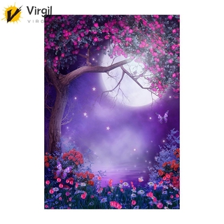 🍀🍀5D Diamond Painting รูปต้นไม้และพระจันทร์ น่ารัก  งาน DIY