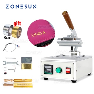 Zonesun เครื่องปั๊มฟอยล์ร้อน ดิจิทัล ลายนูน รูปตัวอักษร สําหรับงานหนัง