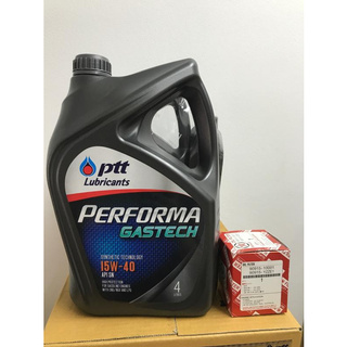 น้ำมันเครื่อง Ptt performa gastech sae 15w-40 ขนาด 4 ลิตร พร้อมกรองน้ำมันเครื่อง toyota 16วาล์ว ยี่ห้อทั่วไป  1 ลูก