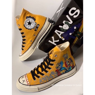 🚩  Chuck Taylor 70s High Kaws สีเหลือง Yellow  รองเท้าผ้าใบ สินค้าพร้อมกล่องป้ายแท็ก