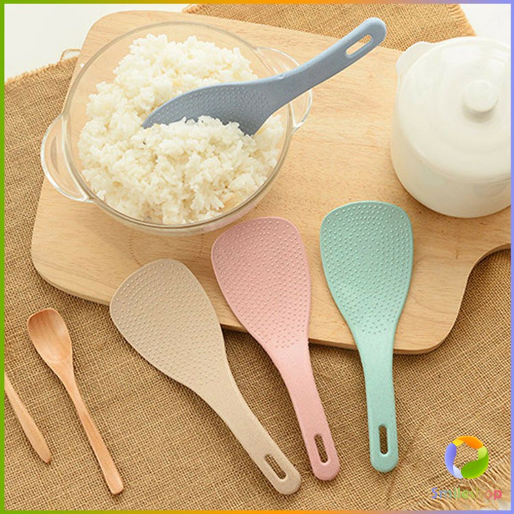 Smileshop ทัพพีตักข้าว ข้าวไม่ติดทัพพี ทำจากฟางข้าวสาลี wheat straw spoon