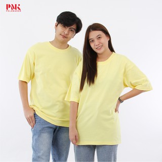 เสื้อยืดทนทาน Cotton100% Over Size สีเหลือง LTSO02 - PMK Polomaker