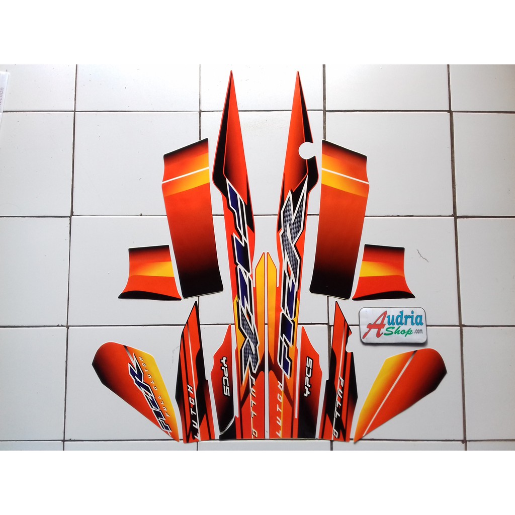 Yamaha F1ZR 2003 สติ๊กเกอร์แถบมอเตอร์ไซค์สีดํา-ส้ม