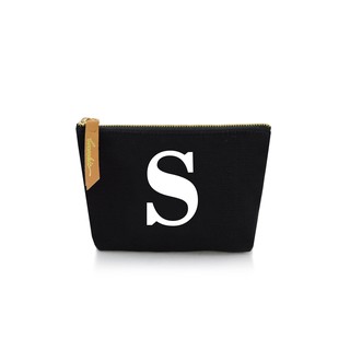 กระเป๋าผ้าลายอักษร ALPHABET  Pouch Coin Bag BLACK  S