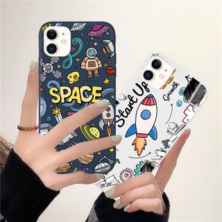 Case for IPhone 13 12 11 Pro ProMax 7 8 SE 2020 7Plus 8Plus X XS XR XSmax 12 12Pro 12Promax Space Rocket Universe Full Covers Matte Soft Cover