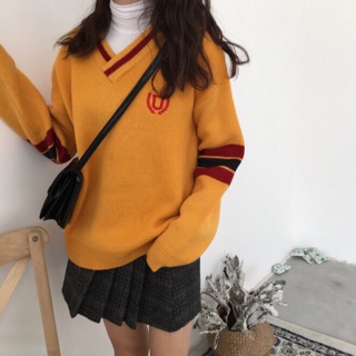 🍘พร้อมส่ง Korean student sweater เสื้อสเว็ตเตอร์สไตล์นักเรียนเกาหลี