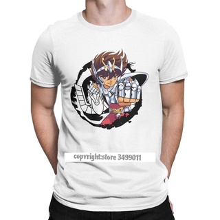 เสื้อยืดคอกลม พิมพ์ลายการ์ตูนอนิเมะนักษัตร HenSeWTs Shop Saint Seiya Pegasus แนวตลก พลัสไซซ์ สําหรับผู้ชาย900338