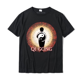 เสื้อยืดผ้าฝ้ายพิมพ์ลายขายดี เสื้อยืดลําลอง ผ้าฝ้าย แขนสั้น คอกลม พิมพ์ลาย Qi Gong Yin Yang Energy Meditation Tai Chi สํ