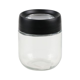 ขวดโหลแก้วฝาเกลียว MAGNIFF 0.35 ลิตร สีดำ  GLASS ROUND 0.35L SCREW LID MAGNIFF