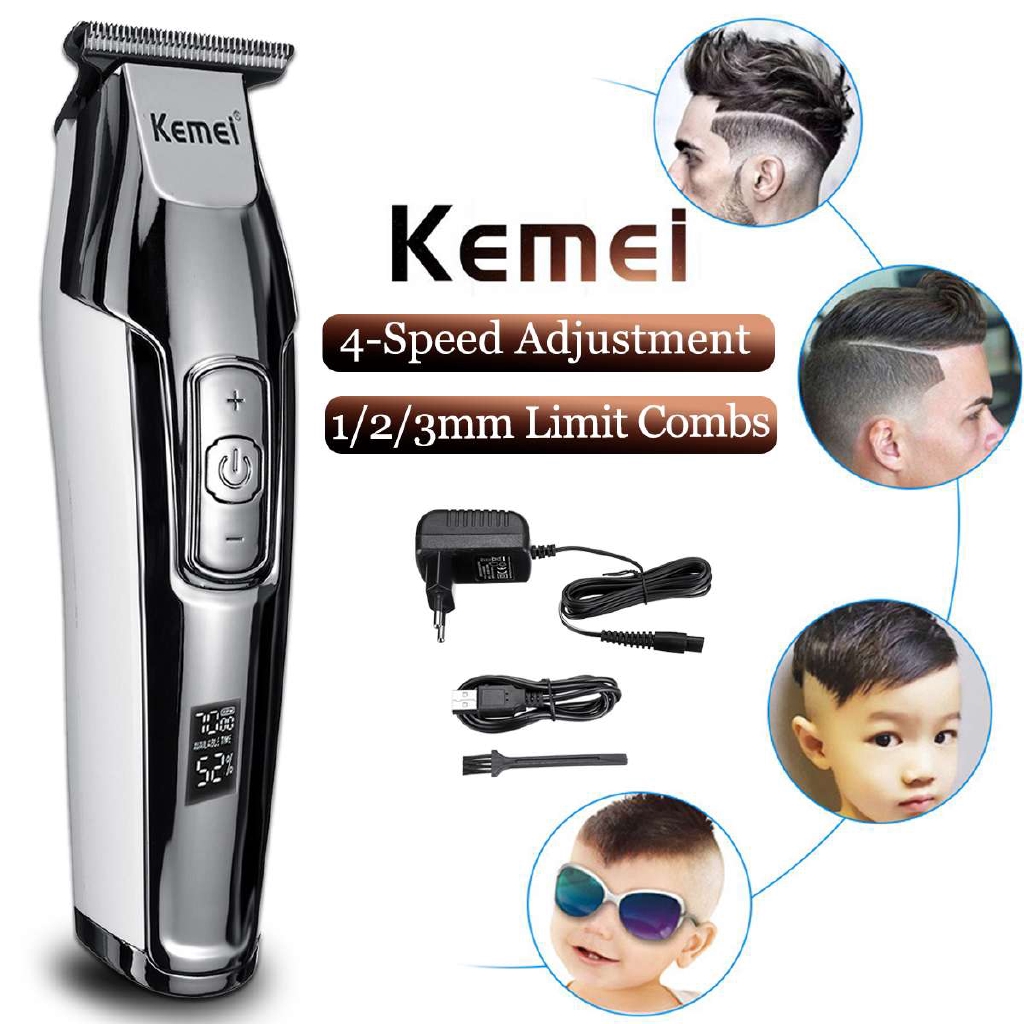 Kemei hair styling tools Professional Clipper LCD Hair Clipper Cut Your Hair  Shaved Maker Hair Cut Tools hair scissors w | Shopee Thailand