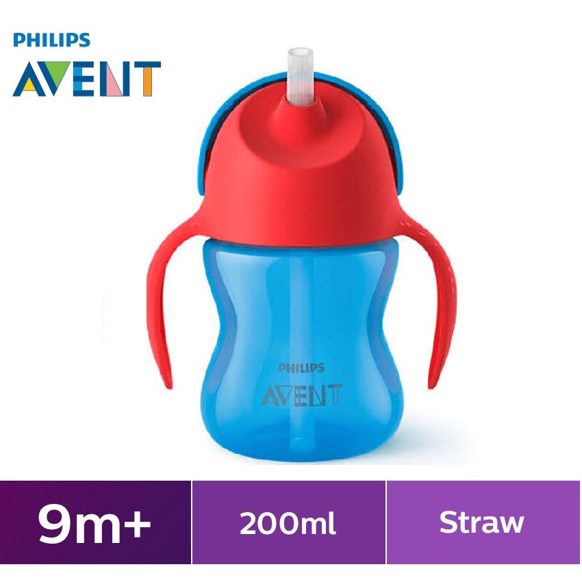 Philips Avent ถ้วยหัดดื่มแบบหลอด ขนาด 7 ออนซ์ สำหรับเด็ก 9 เดือนขึ้นไป