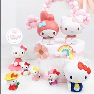 ท็อปเปอร์เค้ก Hello Kitty &amp; My Melody KT รูปแมว เครื่องประดับเค้กเด็ก เครื่องประดับตกแต่งงานเลี้ยงวันเกิด