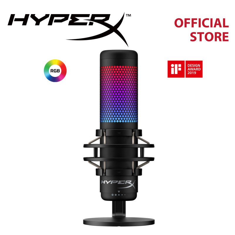 【Ship from bangkok】HyperX QuadCast S RGB USB Condenser Microphone รองรับ PC PS4 and Mac (HMIQ1S-XX-R