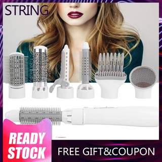 Ready Stock  7-in-1 Multi-functional Blowing Comb Hot Air Brush Set Anion Hair Dryer Brush &amp; Volumizer 8ink