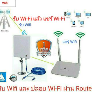 Router+USB รับ Wifi แล้ว ปล่อย Wifi Hotspot ต่อ เสมือนมี Router ส่วนตัว รองรับการใช้งาน Wifi สูงสุด 32 User+-