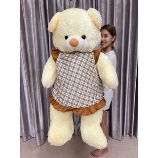 ตุ๊กตาหมีใส่ชุดลายสก็อต ตัวใหญ่ขนาดประมาณ 120 ซม มี 2 แบบ 2 สีให้เลือก ตัวนุ่ม ขนนิ่ม