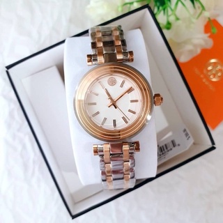 🎀 (สด-ผ่อน) นาฬิกา สีเงินคาดโรส Tory burch TBW9011 หน้าปัด 30 มิล กล่อง Watch Station